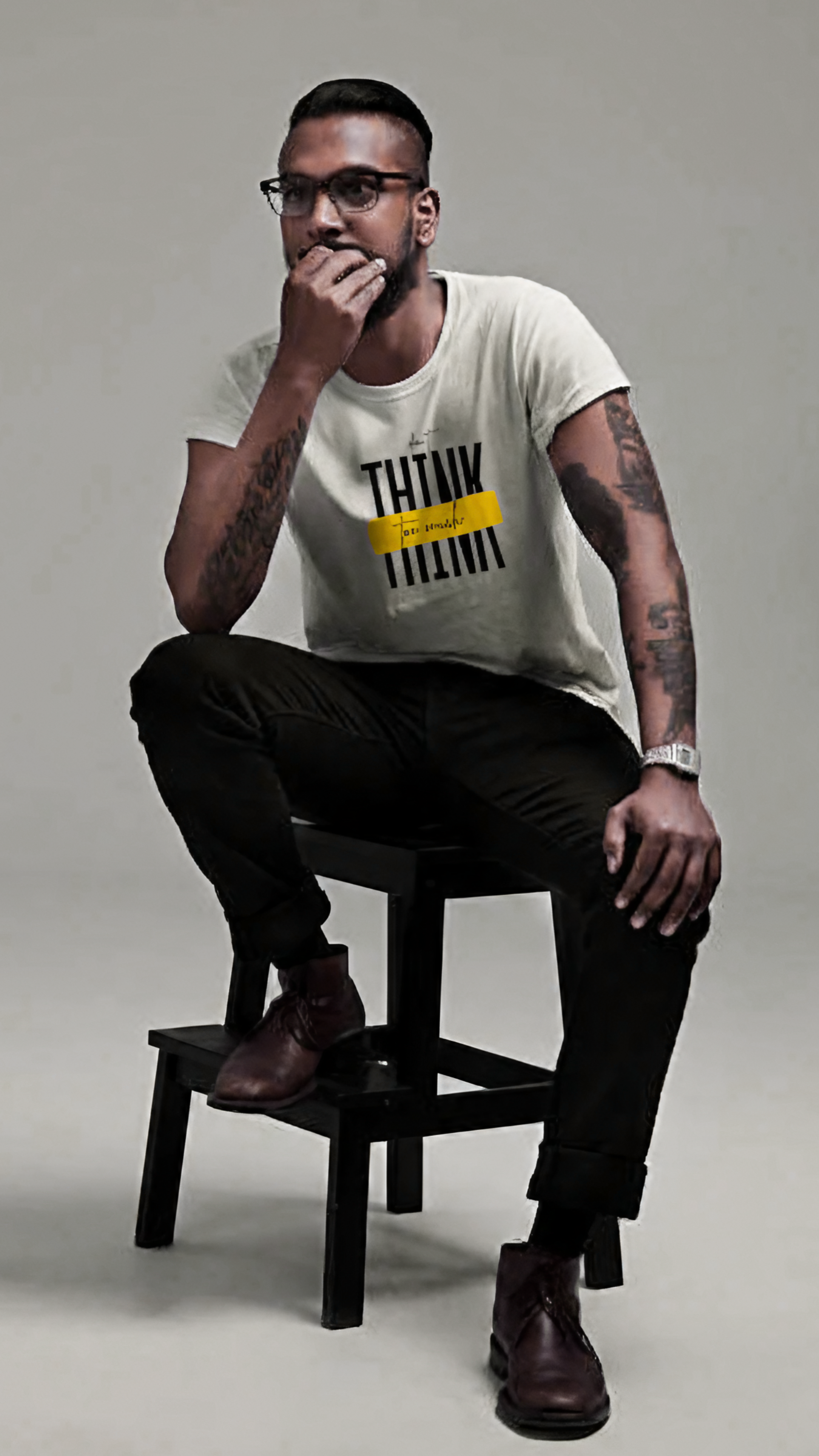 Don’t Think Too Much – White Casual Graphic T-Shirt | 40% Off Now ₹799