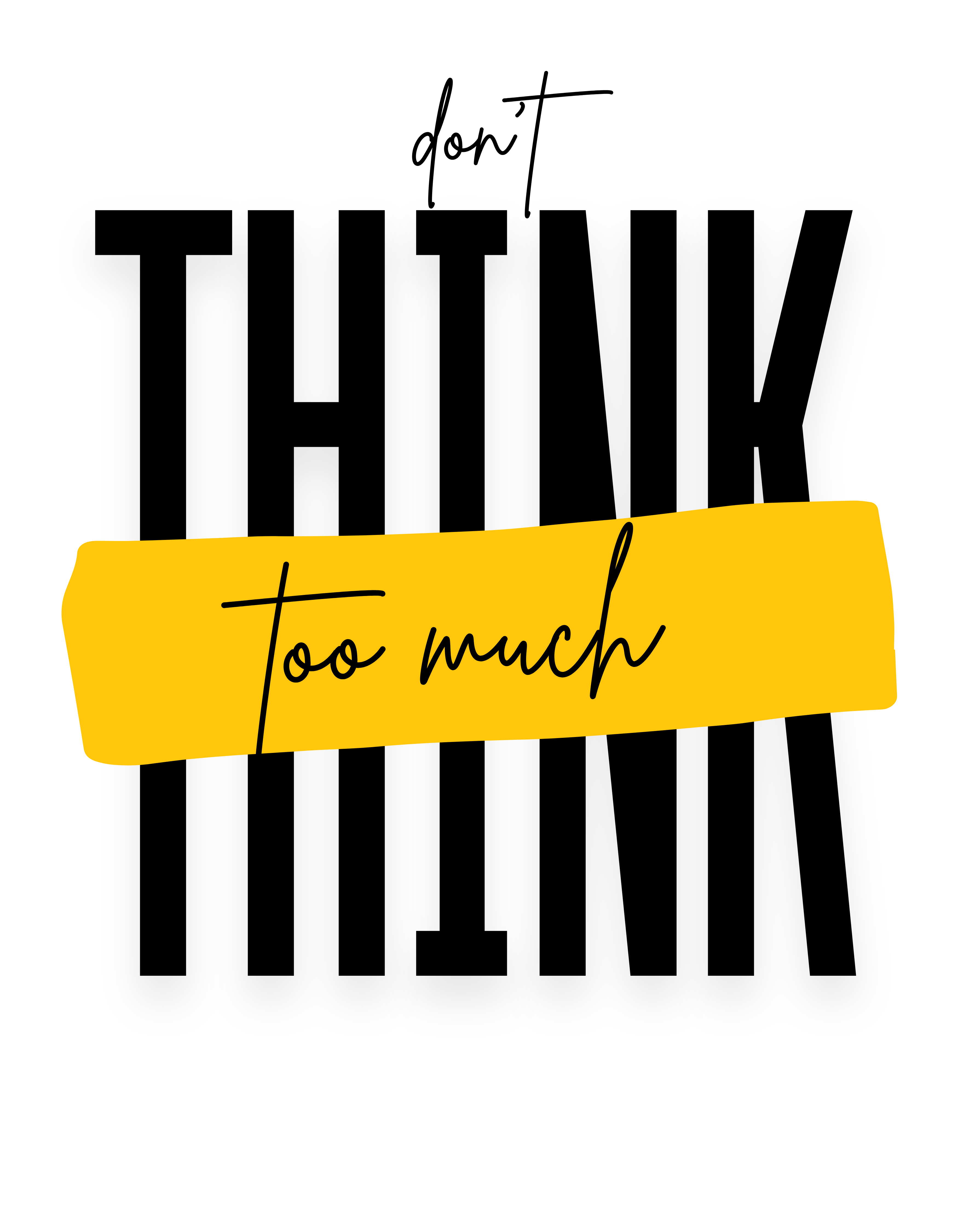 Don’t Think Too Much – White Casual Graphic T-Shirt | 40% Off Now ₹799